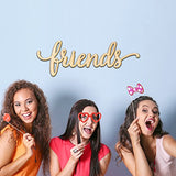 Woodums – Friends Script Wooden Wall Art Decor, Unfinished Wood Sign for Family Room Decor, Charlie Script Letter Wood Cutout, 24 x 8 Inches Wall Woodums