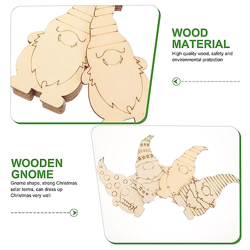 Wood Planks 40pcs Wooden Blank Elf Gnome Slice Unfinished Gnome Slices Hanging Elf Gnome Cutouts for Christmas Home Wall Decoration Gnome Wooden MAGICLULU