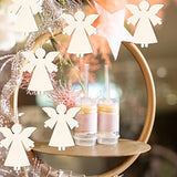 Angel Shape Wooden Christmas Blank Wood with Twines Art Unfinished Ornaments for Christmas Wedding Birthday Party Christmas Thanksgiving Day Zontween