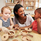 WHOHOLL Wooden Toys Play Kitchen Accessories, Montessori Toys for 1 2 3 4 5 + Years Old Toddlers, Toy Kitchen Play Dishes & Play Food Playset, WHOHOLL