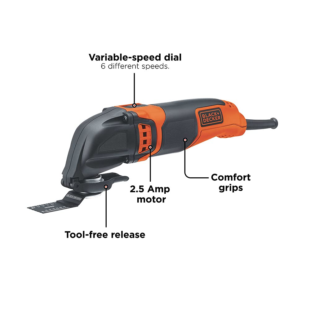 BLACK+DECKER Oscillating Multi-Tool, Variable Speed, 2.5-Amp (BD200MTB) - WoodArtSupply