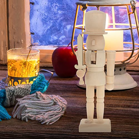 BESPORTBLE Christmas Nutcracker Wooden Nutcracker Soldier Adornment Wooden Nutcracker Craft DIY Graffiti Adornment BESPORTBLE
