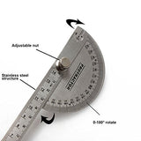 Stainless Steel Protractor 180 Degrees Angle Ruler Finder 140mm Metric Durable Metal Adjustable General Measuring Tool JDYYICZ