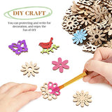 Abaodam 100pcs Wooden Embellishments Flower Butterfly Birds Shape Wooden Cutouts Wooden Scrapbooking DIY Handmade Crafts Table Confetti Rustic Wooden Abaodam