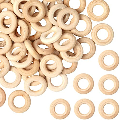 Ira Pollitt 150 Pcs 25 mm/1 inch Wooden Craft Ring Natural Unfinished Mini Wooden Rings Circle Wood Pendant Connectors for DIY Projects Jewelry and Ira Pollitt