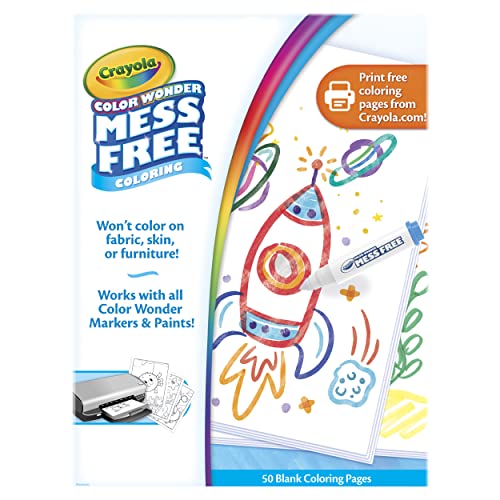 Crayola Color Wonder Mess Free Coloring, Blank Coloring Pages, 50 Count, Printable Page Refill Set Crayola