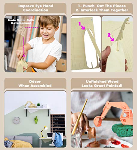 Puzzled 3D Puzzle Motorcycle Wood Craft Construction Model Kit, Fun & Educational DIY Wooden Toy Assemble Model Unfinished Crafting Hobby Puzzle to Puzzled