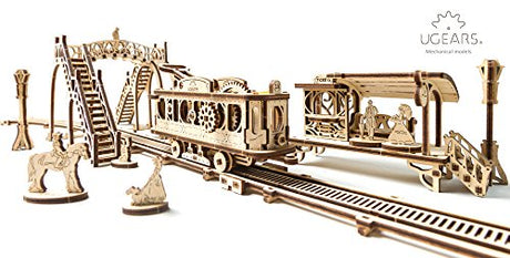 UGears Mechanical Town Series Tram Line Mechanical Wooden Model Kit 3D Puzzle Assembly UGEARS
