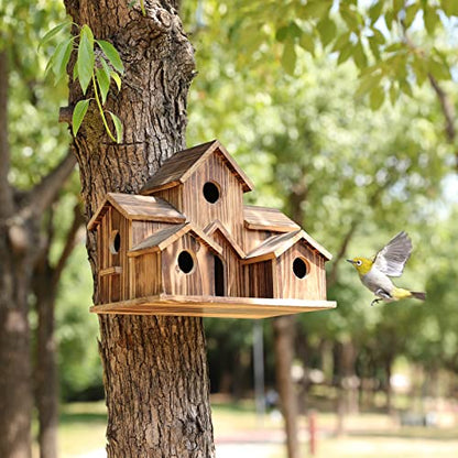 Bird House,Bird Houses for Outside Clearance,Bird House for Outside,Room for 6 Bird Families in Each,Large Bird House for Garden/Courtyard/Backyard - WoodArtSupply