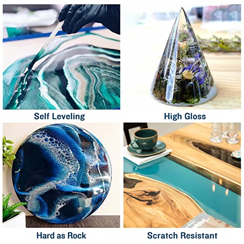 Teexpert Deep Pour Epoxy Resin, 51oz Epoxy Resin Kit for 2-4" Pour Depths, Crystal Clear & High Gloss, Bubble-Free Casting Resin for Flower Teexpert