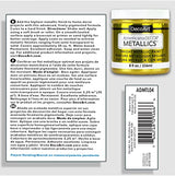DecoArt Americana Metallics 24K Gold Paint, 3 Pack 8oz Metallic 24K Gold Acrylic Paint - Water Based Multi Surface Paint for Arts and Crafts, Home DecoArt