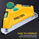 PREXISO Square Laser-65Ft Green Beam Floor Tile Laser Level, Tile Laser Line Projection, Angle 90 degree Aluminum Base Magnetic Level Square Built-In Prexiso