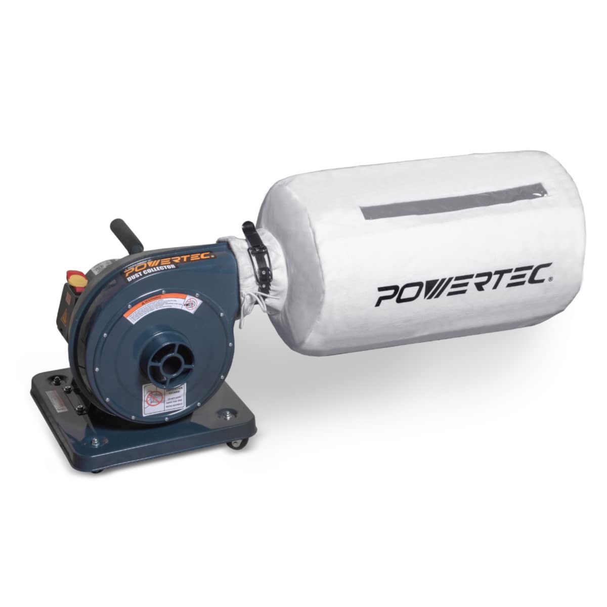 POWERTEC 1 HP, 560 CFM Portable Dust Collector with 1 Micron Dust Collector Bags, Dust Collectors for Woodworking Dust Collection System (DC5372) POWERTEC