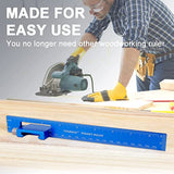 TOURACE Aluminum Woodworking Rulers with Slide Stop (3 Pcs) Precision Pocket Ruler Metal T Track Ruler, Square Ruler Inch and Metric Marking TOURACE