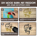 1DFAUL Wooden Burning Paste, 4 OZ Wood Burn Gel with Silicone Squeegee for Crafting, Drawing and DIY Arts, Create Beautiful Art in Minutes, 1DFAUL