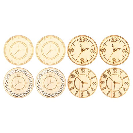 Wood Cutouts, 16PCS Wood Rounds for Crafts Round Wooden Ornaments, Wood Cutouts Round Clock Shaped Unfinished Chips Wooden Crafts for Decoration HERCHR