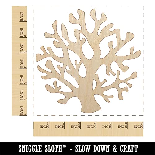 Coral from The Ocean Reef Unfinished Wood Shape Piece Cutout for DIY Craft Projects - 1/4 Inch Thick - 6.25 Inch Size Sniggle Sloth