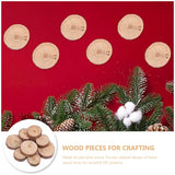 VOSAREA Unfinished Wood Slices 120pcs Round Wooden Discs Circle Wood Pieces Predrilled Wood Circles Wooden Cutouts Embellishments Ornaments for DIY VOSAREA