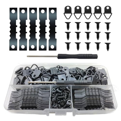 Picture Hanging Kit 251 PCS, Include 50 Sawtooth Picture Hangers, 50 D Ring Picture Hangers, 150 Screws and 1 Screwdriver, Picture Frame Hanging