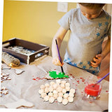 Kisangel 160 pcs Wooden Fruit Ornaments Simulation pear Model Lifelike Mini Pears unpainted Wooden Pears Kids Unfinished Fruit DIY Fruit Mushroom Kisangel