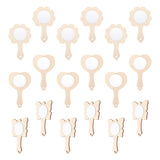 KALLORY DIY Wood Mirror Craft Unfinished Handheld Mirror Wooden Mirror Toys Mini Wooden Princess Mirror for Kids DIY Handmade Craft 18pcs KALLORY