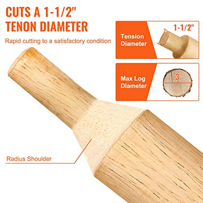 VEVOR Tenon Cutter, 1.5" / 38 mm Diameter, Premium Aluminum & Steel Log Furniture Cutter, with Dual Straight Blades & Button Screws Home Master Kit, - WoodArtSupply