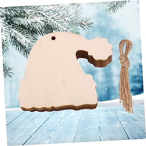 ABOOFAN 50 Pcs Wood Trim Woodsy Decor Christmas Decor Christmas Hanging Santa Hat Christmas Wood Shaped Unfinished Wooden Santa Hat Christmas Pendant ABOOFAN