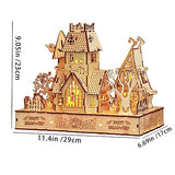 3D Wooden Halloween Haunted House Puzzles, Wood Creative Glow in The Dark Haunted House Puzzle, Assembly Model Building Kits to Build for Adults & varbertos
