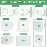 AMDAILY 114Pcs Sublimation Blanks Set - Adult DIY Art Craft Kit with Mouse Pad, Makeup Bag, Keychain, Earring, Pillow Cover, Coaster, Garden Flag - AMDAILY