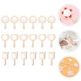 KALLORY DIY Wood Mirror Craft Unfinished Handheld Mirror Wooden Mirror Toys Mini Wooden Princess Mirror for Kids DIY Handmade Craft 18pcs KALLORY