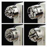 DEEFIINE 4 Inch Wood Lathe Chuck Set 1" x 8TPI Thread & 3/4"x16TPI Adapter, Nickel Plated Self-Centering 4 Jaw Wood Turning Chuck.(4 jaw) DEEFIINE