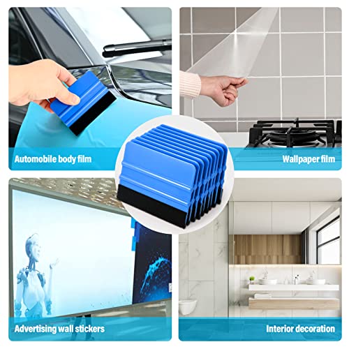 Gomake 20 Pack Vinyl Squeegee with 20PCS Squeegee Felt Fabric for Tint Film Decal Squeegee Application Tool Vinyl Wrap Installation Wallpaper Smooth Gomake