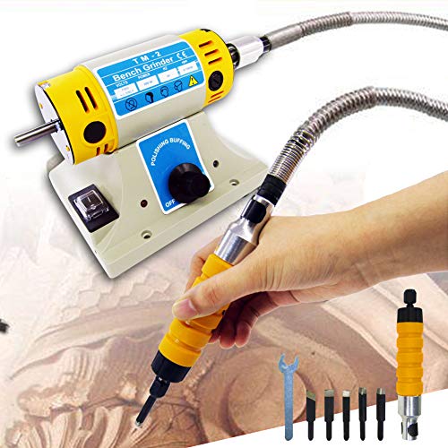 YUCHENGTECH Electric Chisel Carving Tool Electric Wood Chisel Electric Woodworking Chisel Carving Tool Machine (Host +Chisel + shaft) - WoodArtSupply