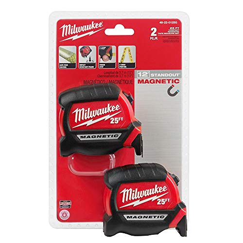 Milwaukee - 48-22-0125G - 25 ft. Magnetic Tape Measure - 2-Pack - WoodArtSupply