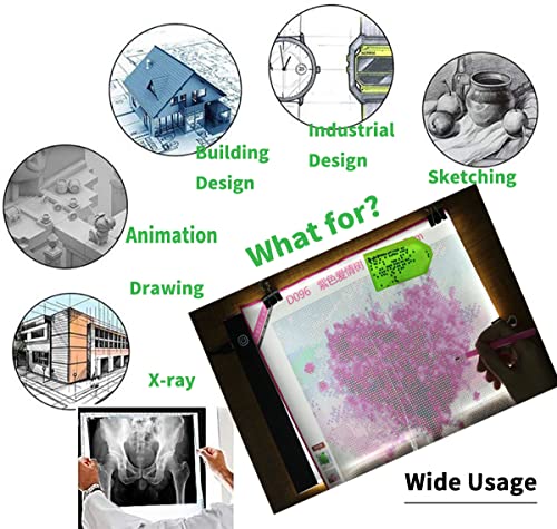 Small Light Box for Tracing, Diamond Painting Art, Weeding Vinyl Light Board Tracing Pad Table Lightbox and Drawing Led Tracer Pads Artists Light WoodArtSupply