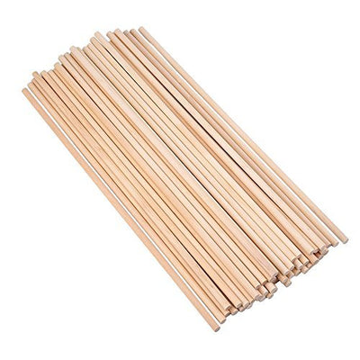 eBoot Unfinished Natural Wood Craft Dowel Rods 12 Inch x 1/4 Inch, 50 Pack