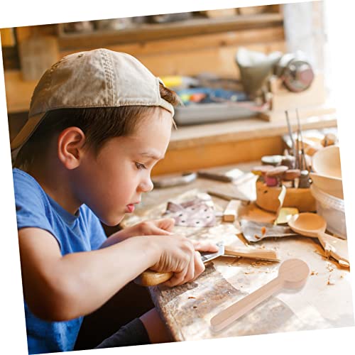 COHEALI 4pcs Unfinished Wooden Spoon Carving Spoons Blank Wood Whittling Kit Spoon Condiments Spoons Spoon Whittler Handmade Tableware Unfinished COHEALI