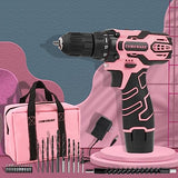 COMOWARE Cordless Drill Set, 12V Power Drill, Pink Drill Set for Women, 1 Battery & Charger, 3/8" Keyless Chuck, 2 Variable Speed, 0-450 & 0-1500 COMOWARE