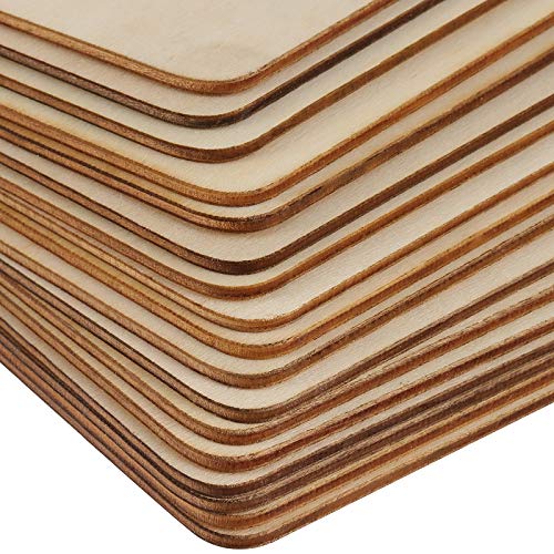 ZEONHAK 100 Pack 6 x 4 Inches Rectangle Unfinished Wood Pieces, Unfinished Blank Wood Slices with Sharp Corners, Rectangle Wood Cutouts for Painting, ZEONHAK