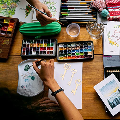 Amosfun 20PCS Wooden Key Shapes Natural Wood Mini DIY Art Craft Embellishment Keys Cards Bookmark Scrapbooks Amosfun