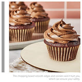 TEHAUX 4pcs Wood Craft Cutting Board Unfinished Mini Wooden Cutting Board DIY Blank Paddle with Handle Round Serving Board Chopping Board for TEHAUX