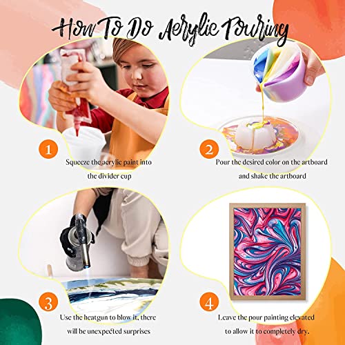 6Pcs Split Cup Flower Pour Cup Silicone Paint Cup Acrylic Pouring Strainers Set for Paint Pouring Capacity Mixing Cups for DIY Pouring Acrylic Paint FASALX