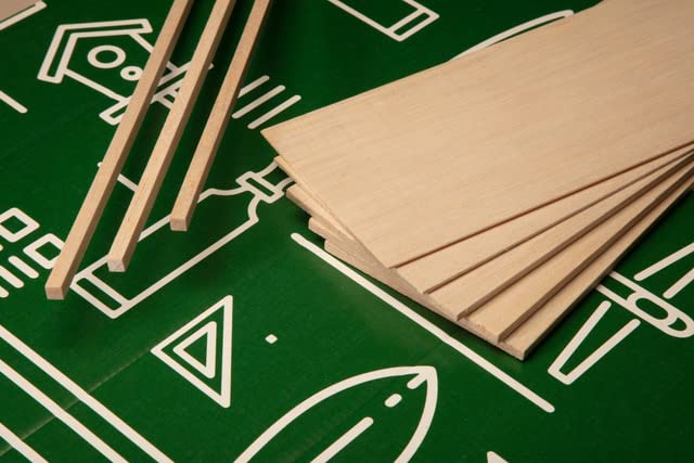 Balsa Wood Sticks (1/4" x 1/4" x 12", Pack of 100) Model Grade Hobby Craft Balsa Wood Thin Square Dowel, Perfect for Modeling, Crafts, Hobbies, BINOS