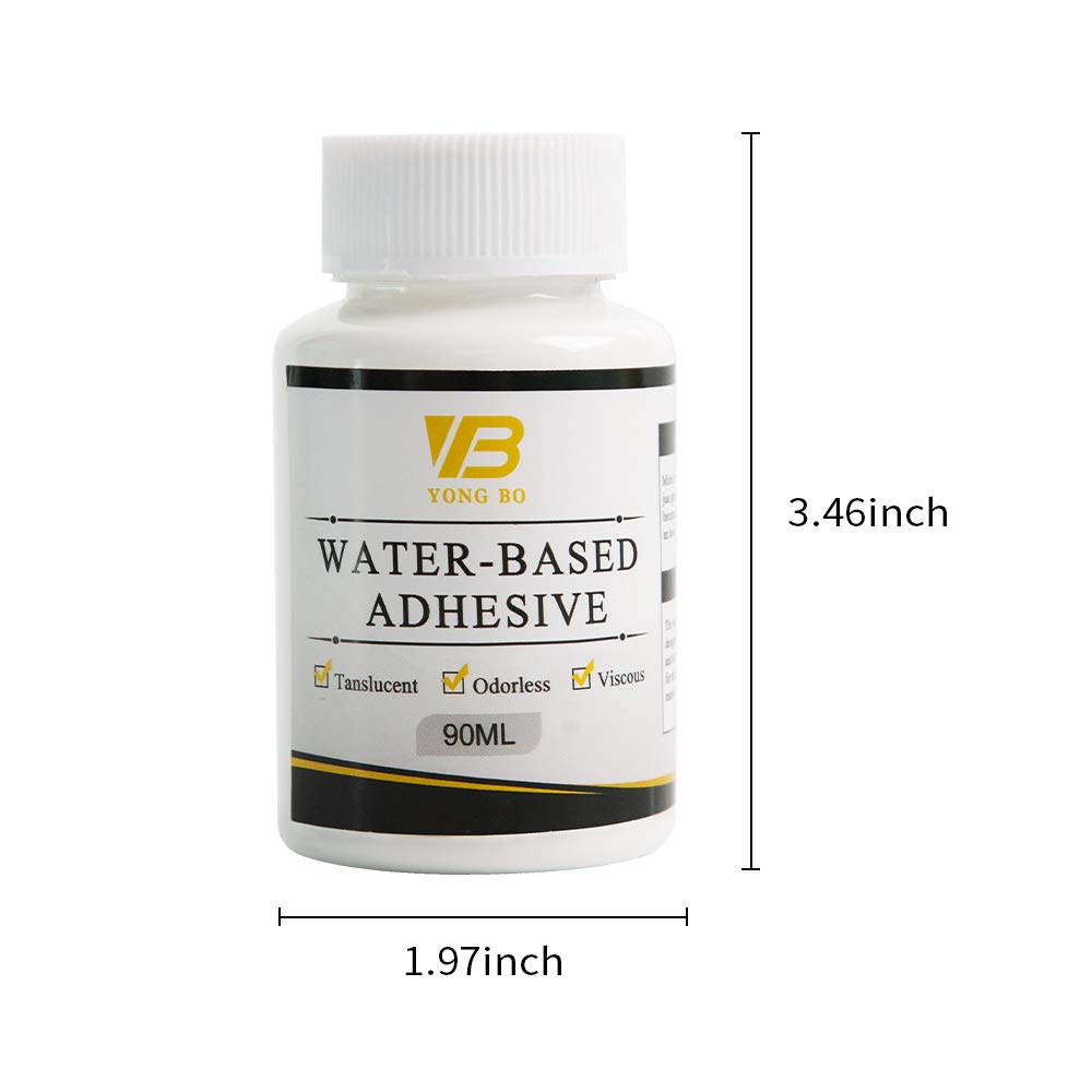 Gilding Adhesive Kit, Gold Leaf Sheets Glue, Gold Foil Paint for Craft Art, Epoxy Resin, Glass, Wood Use（90 ml + Brush + Gloves) YongBo