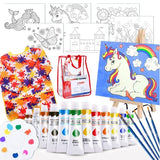 J MARK Pain Set for Kids – Acrylic Kids Painting Kit with Storage Bag, Washable Paints, Easel, Canvases, Brushes and More, Complete Kids Painting Set J MARK
