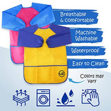 Washable Kids Paint 10 Colors, 10 No Spill Paint Cups For Kids With Lids, 10 Paint Brush Set, Waterproof Kids Smock – Christmas Gifts for Kids, The Mega Deals