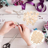 VOSAREA 50pcs Wooden Beads Smile Face Wood Beads Ball Wood Beads Spacer Beads with Hole for DIY Jewelry Bracelet Necklace Craft Making (18MM) VOSAREA