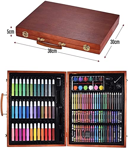 RMENST Art Supplies, 150-Piece Deluxe Wooden Art Set Crafts Kit with Oil Pastels, Colored Pencils, Watercolor Paint, Oil Paint, Creative Gift RMENST