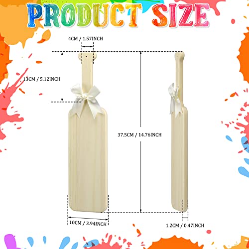 15 Inch Wooden Paddle Unfinished Greek Fraternity Sorority Paddle Solid Pine Wood Paddle Wooden Frat Paddle for DIY Arts Crafts Home Decoration (24 Bucherry