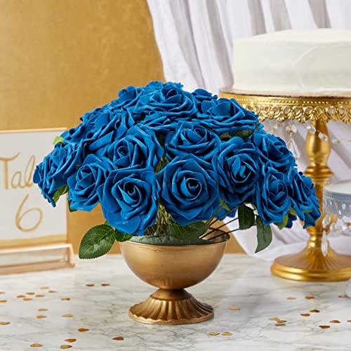 Bright Creations 136-Piece Artificial Flowers Crafting Kit with 60 3-Inch Foam Roses, 60 Stems, and 16 Plastic Leaf Bundles for Table Centerpieces, - WoodArtSupply